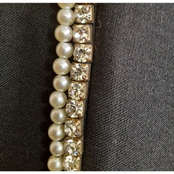 Sass & Bide Rhinestone Faux Pearl Embellished Blazer Black Wool Blend 38 Size S - Picture 4 of 7